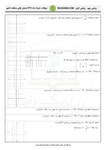 سوالات امتحانی ریاضی نهم سراسر کشور - فصل6 - خرداد97 - 2